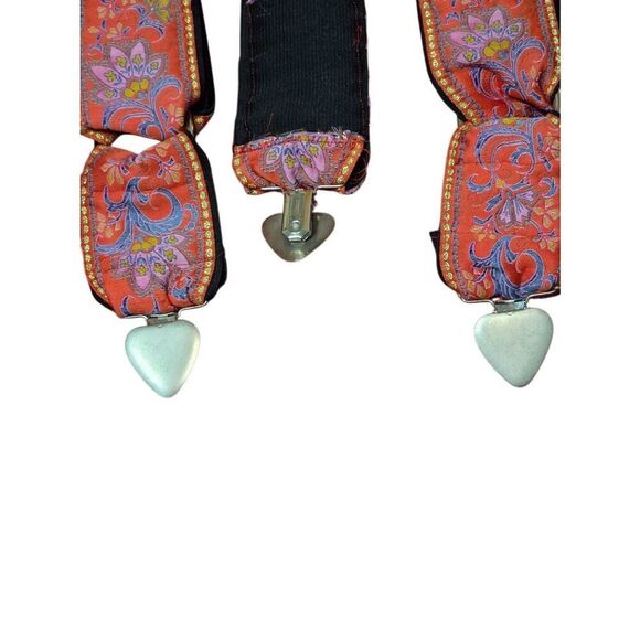 Rayvehn Asian Floral Embroidered Ribbon Suspenders - Picture 4 of 4